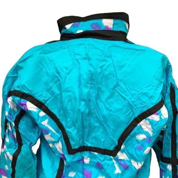 Vintage Coastal Images 90s Wind Breaker Teal Blue Track Jacket Size M - Picture 6 of 8
